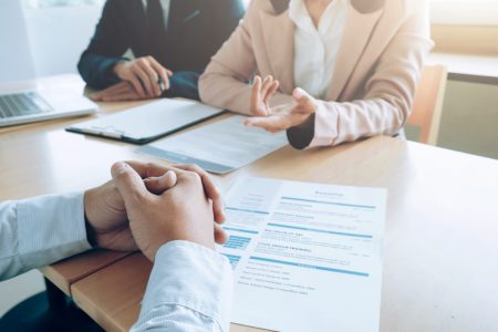 Business, job interview concept. Business situation, job interview concept.